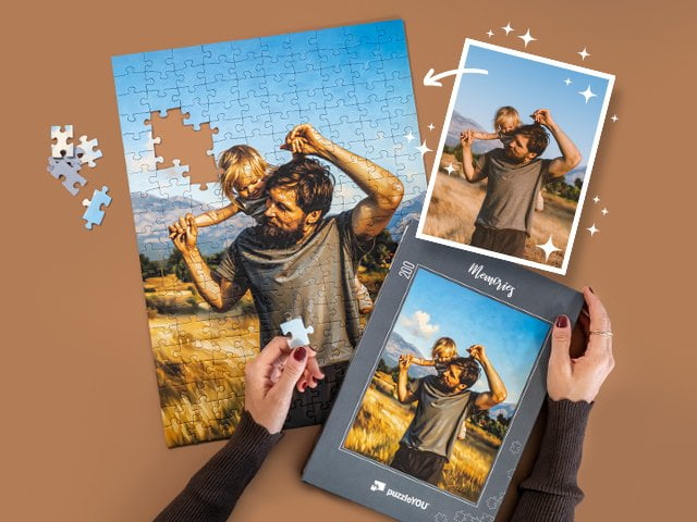 Puslespill AI Art med dine bilder med 48 - 2000 brikker slideshow